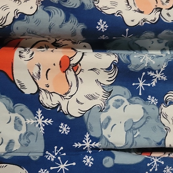 Cute women's lularoe Santa leggings size large.Blue red and white. - Picture 3 of 3